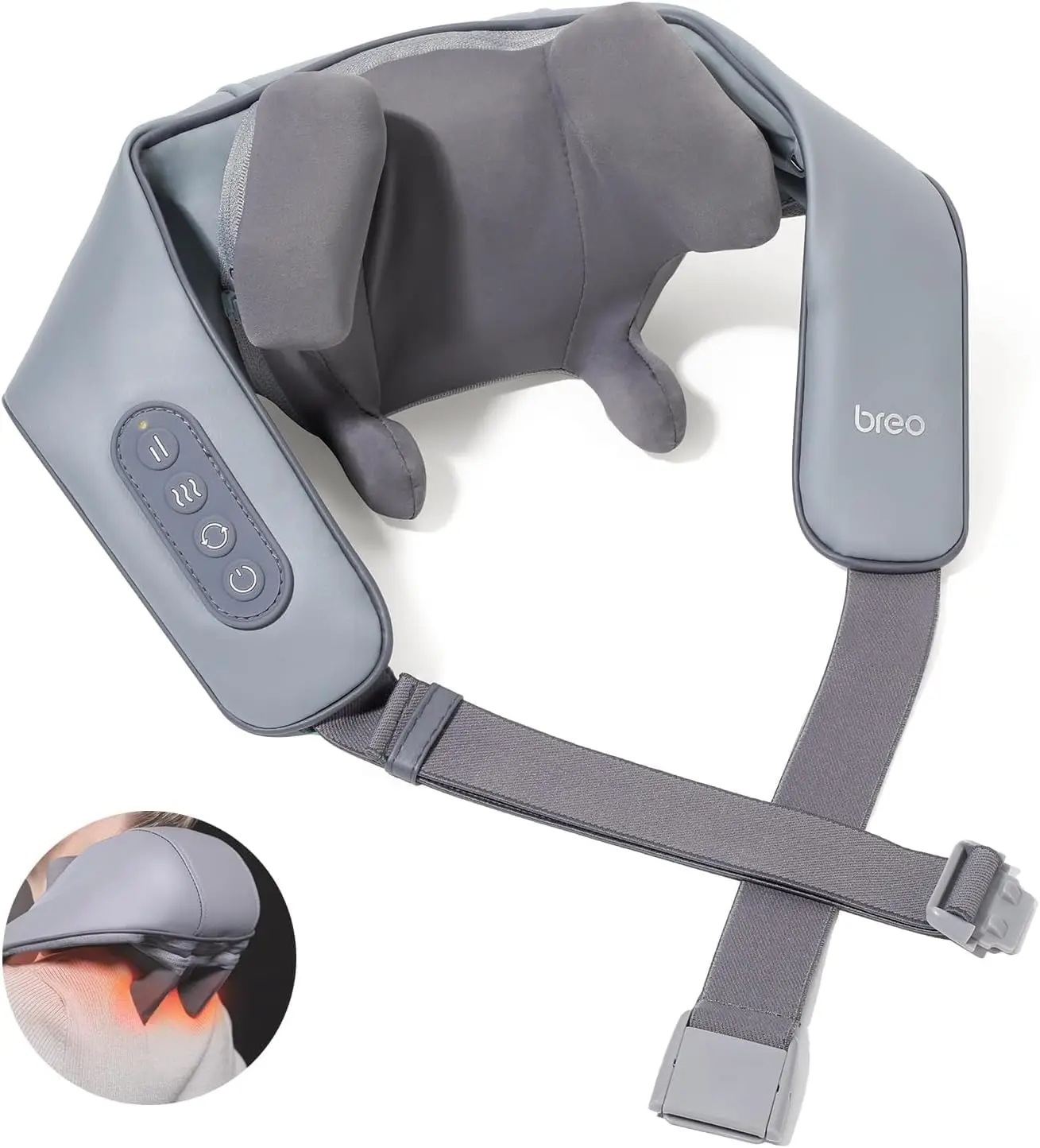 Breo N5 Mini Neck Massager with Heat, Electric Massager for Neck & Shoulder, Shiatsu Shoulder Massager