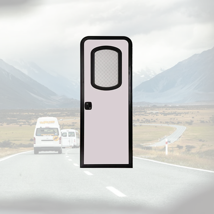 Manufacturer Supplier 620X1800mm Standard Size Tempered Glass RV Door With The Safety Net RV Entry Door