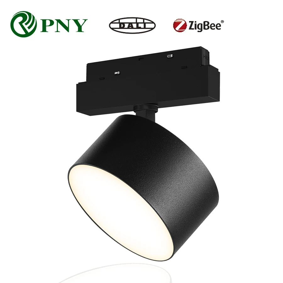 PNY LED Magnetic Track Lighting System 10W 15W 20W Round Floodlight DALI Zigbee Tuya Dimmable Smart Home Magnetic Track Light