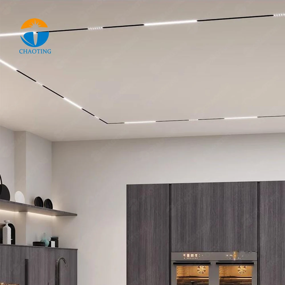 Recessed Adjustable Magnet Grille Flood Track Lights 7W 9W 10W 20W 30W Home Commercial Linear 220V 48V Magnetic Led Track Light