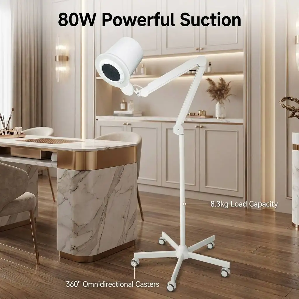 Suction 80W High Power Nail Dust Collector Turbo Fan Motor Extractor for Professional Manicure Pedicure Beauty Salon Tool Pro