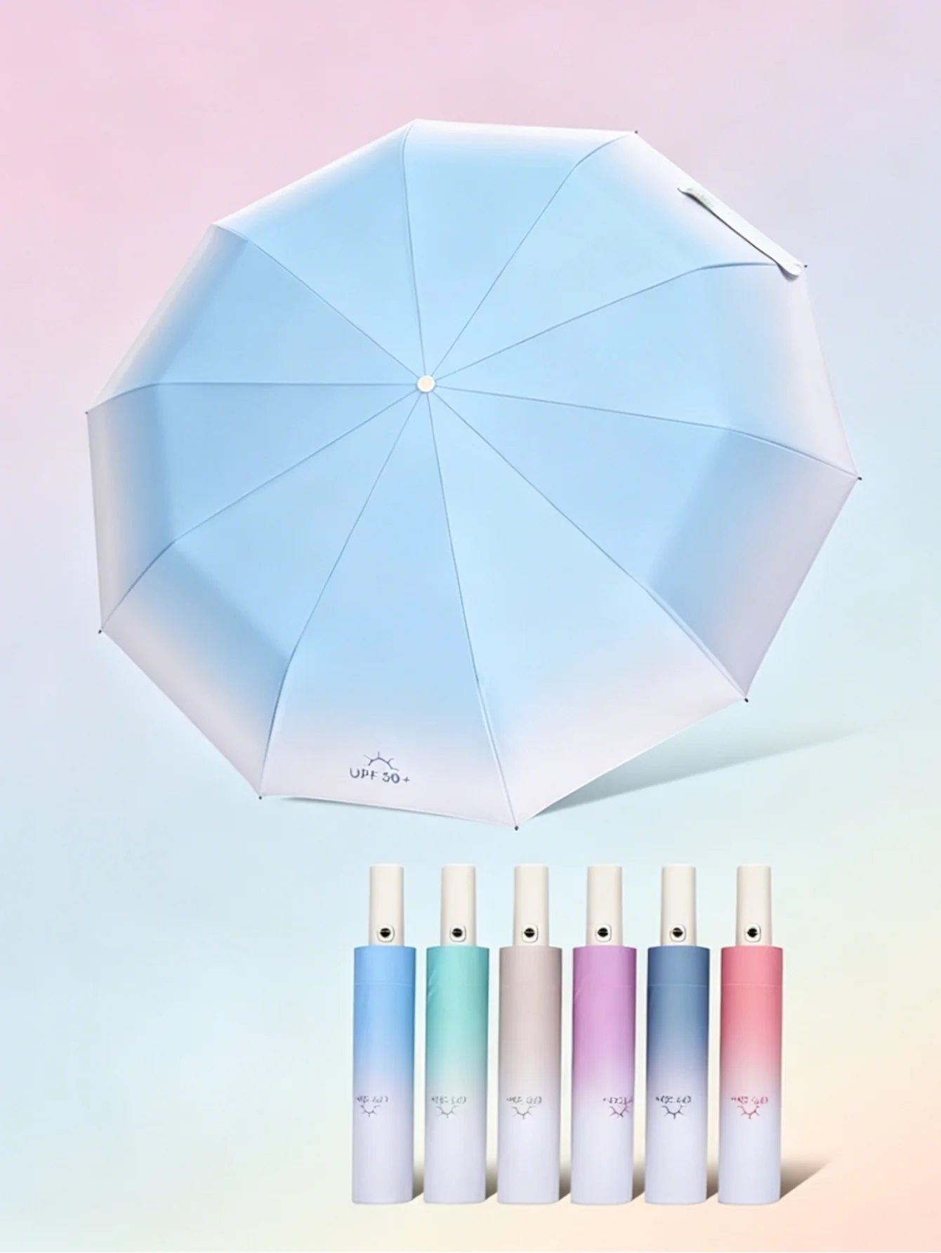 Windproof Travel Umbrella Automatic Folding, UV Protection for Rain Sun, Light Portable Compact Durable for Women Backpack Cars