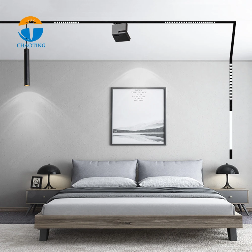 48V Surface Recessed Pendant Lighting Decoration LED Linear Spotlight Magnetic Track Light For Smart Home Life Creative Design