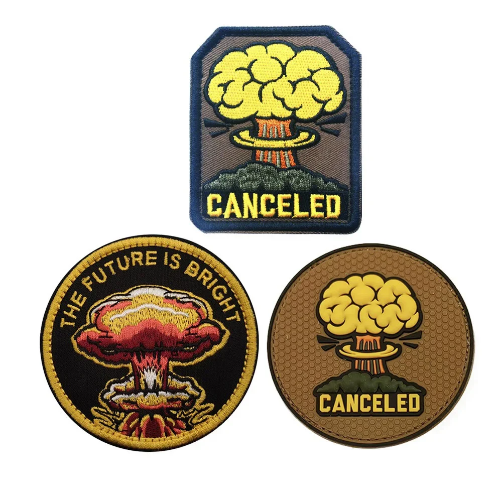 Outdoor Bag Accessories Tactical Embroidery Badge Mushroom Cloud Armband Backpack Jacket Helmet Hook and Loop Patches
