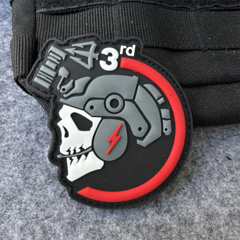 Tactical Helmet Skull PVC Patch on Clothing Morale Badge Hook and Loop Military Patches Backpack Stickers Armband