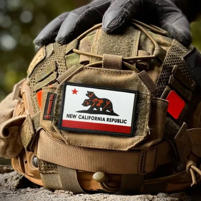 New California Public Flag Morale Tactical Patch Military Armband Hook and Loop Badge Backpack Hat Helmet Accessories