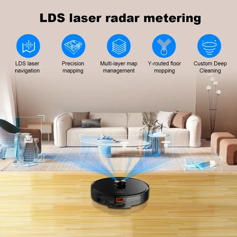 for LIECTROUX X6 Robot Vacuum Cleaner Laser Navigation Smart Sweeping Mopping Machine Home Floor Cleaning Appliance