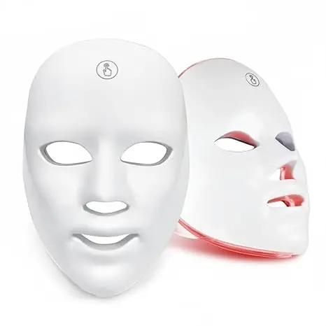 LED Light Therapy Mask Blue & Red Light Face Mask Rechargeable & Portable for Travel and Home Use