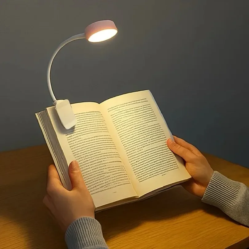 1pc Portable LED Clip-on Reading Light 3 Modes Adjustable Eye Protection Clip-On Study Reading Lamp for Travel Bedroom Book