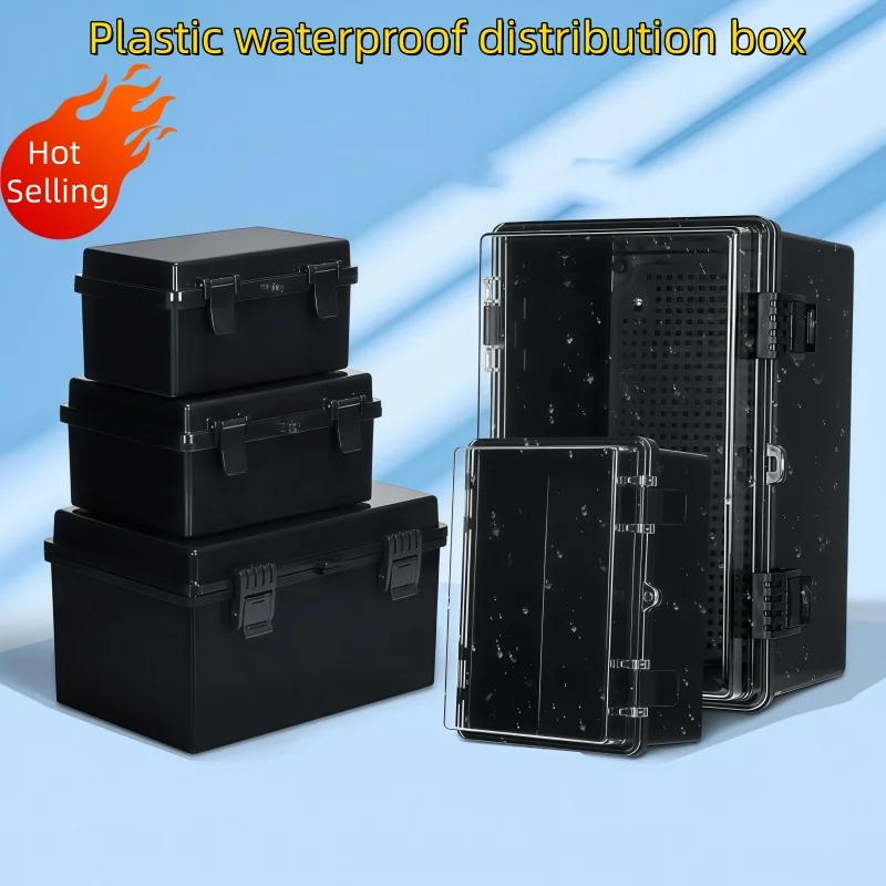 IP67 Waterproof Outdoor Electrical Junction Box ABS Plastic Distribution Enclosure Transparent Cover Wall Pole Mount