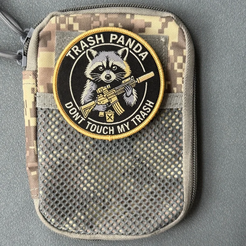 Trash Panda Raccoon Patch Tactical Printing Badge Hook and Loop Backpack Clothing Decoration Accessories Stickers Armbands
