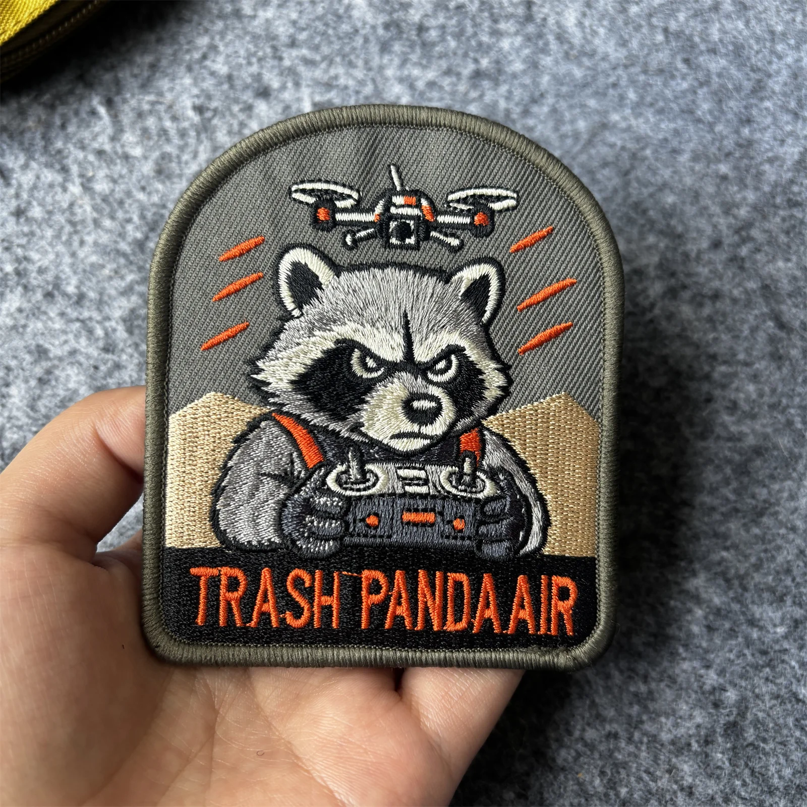 Raccoon Drone Tactical Patch Meme Trash Panda Air Hook & Loop Morale Badge for Backpack
