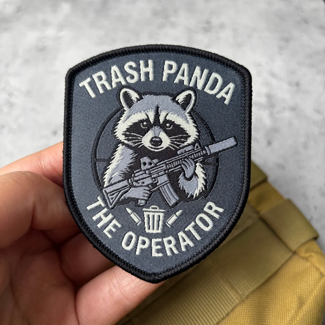 Trash Panda Patch Raccoon Operator Tactical Morale Embroidered Badge Funny Animal Military Hook Loop for Backpack Jacket Vest
