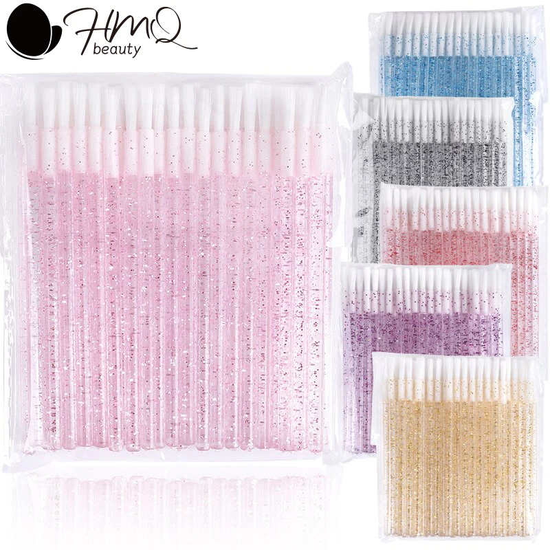 50/100Pcs Nylon Eyelash Brush Disposable Mascara Lip Glossy Wand Microbrush Applicator Lashes Extension Accessories Makeup Tools