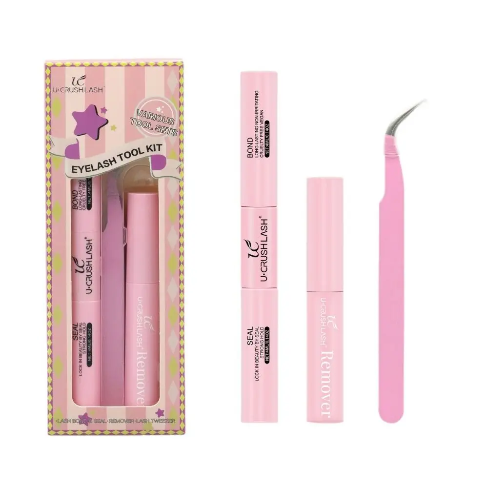 Waterproof Eyelash Extension Glue With Tweezers Non-Irritating Lash Glue Remover With Brush With Remover Lash Extension Kit