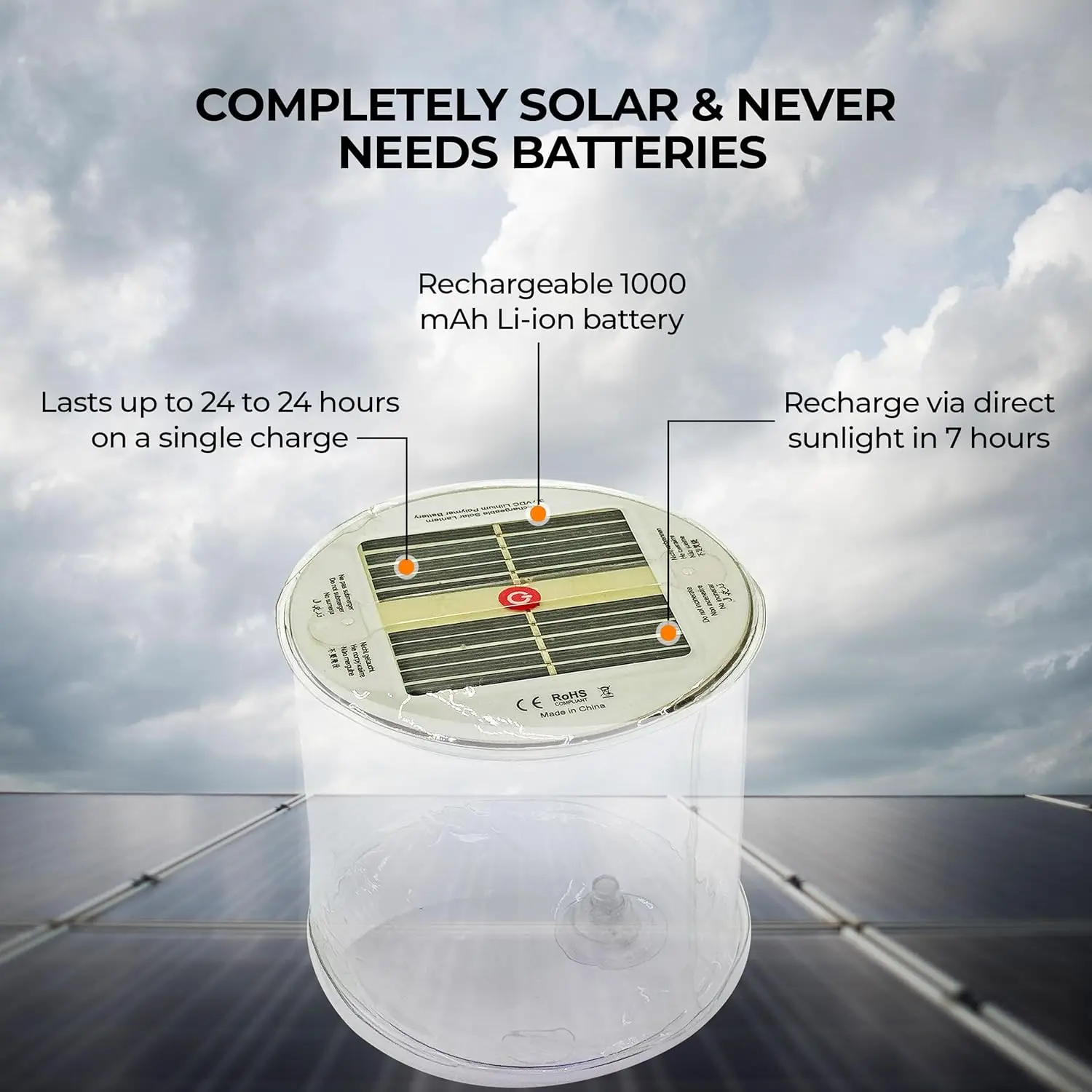E5 Inflatable Solar Light Waterproof Camping Lantern Portable Foldable Lamp For Outdoor Hiking Travel Backpacking Emergency Use