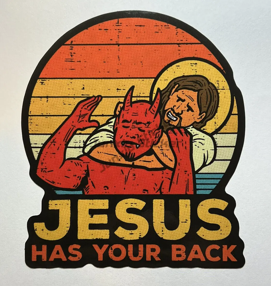 Jesus Has Your Back Jiujitsu Martial Arts Christian  Vinyl Sticker Car and Accessories Ornaments Jdm Decor Robot Gadgets