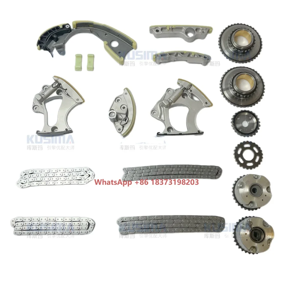 18 Pcs Timing Chain Kit with Gears for C7 2.5  2.5 FSI EA837 CLXA CLXB CPA  06E109465BC   VVT Vanous Adjuster Gears