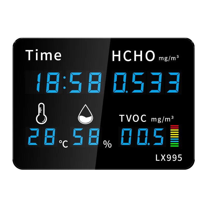 LX995 Professional Digital LED Air Quality Temperature Humidity Tester Sensor Smart Home  Environmental Monitoring Device