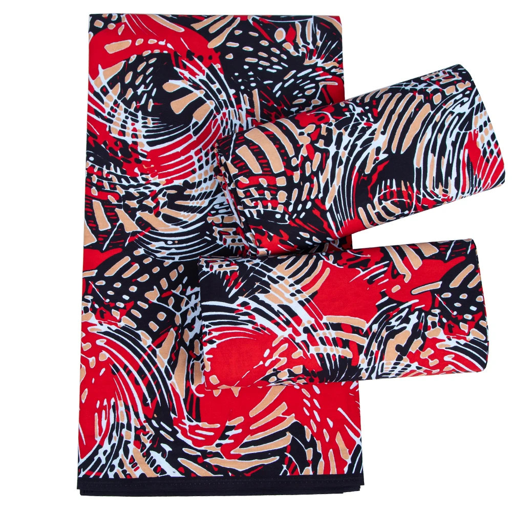 African Fabric Cloth Ankara Print Wax Soft Batik Cotton Nigeria Fabric for Party Dress Making and Sewing Tissue 6 Yards