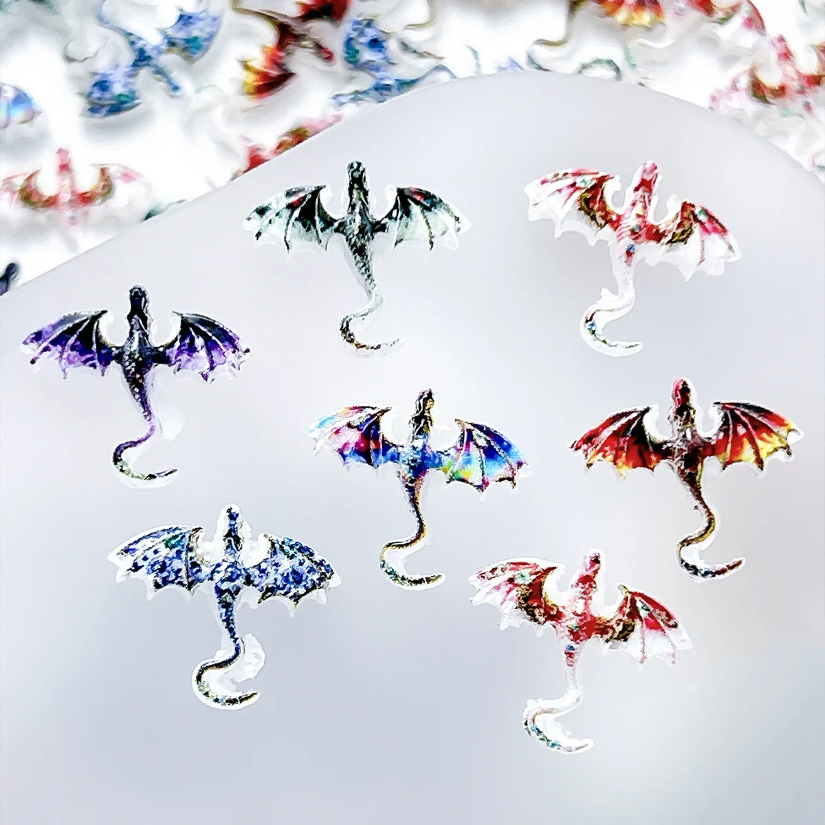 20PCS 3D Acrylic Nail Art Dragon Charm Parts For Nails Decoration Desin Accessories Manicure Decor Material Supplies Beauty Tool