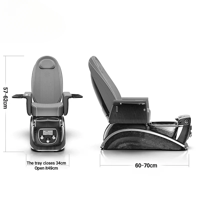Beauty Manicure Nail Bench Foot Bath Chair Pedicure Chairs with Electric Back Massage Salon SPA Foot Massage Furniture