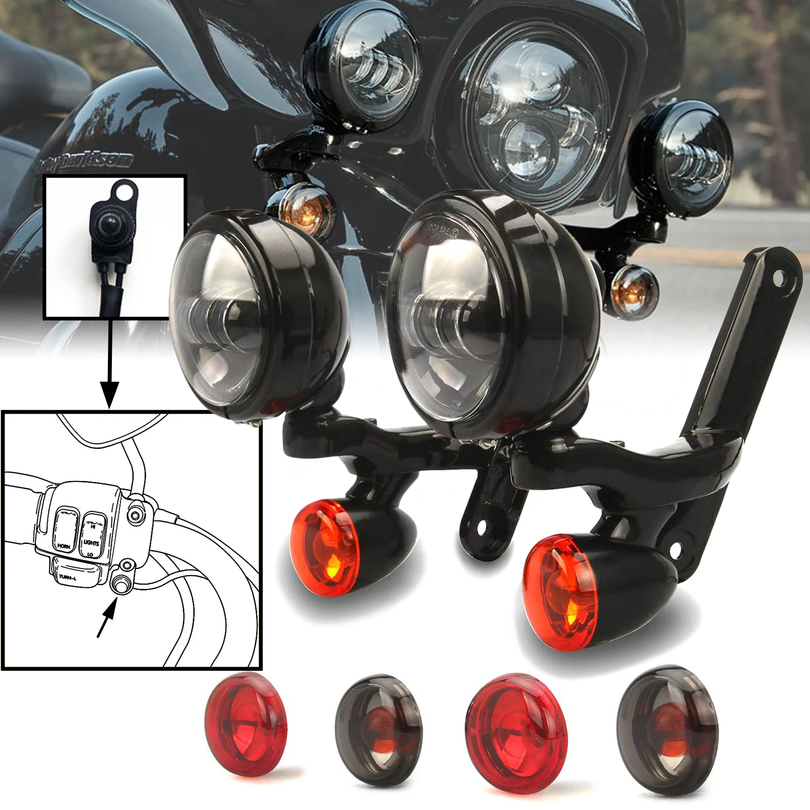 for harley Auxiliary Lighting Auxiliary Lighting Brackets fog light for harley CVO Street Glide FLHX 2006-2020 Frame Parts