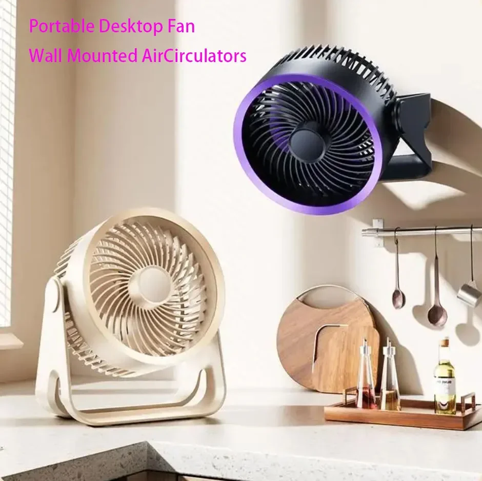 Multifunctional Electric Fan Wireless Portable Air Circulator Fan 4000mah Desktop Wall Ceiling Air Cooling Home Quiet Ventilator