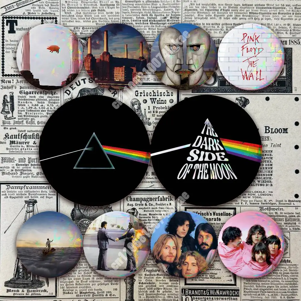 P-Pink F-Floyd The Dark Side of The Moon Button Badge 2PC Sets for Bags & Clothes & Accessories Metal Pin Creative Gift