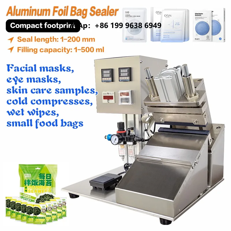 Makeup  Care Mask Sealer Heat Seal Plastic Sachet Pouch 3 Side  Bags  Sealing Beauty Facial Mask Packaging Machine