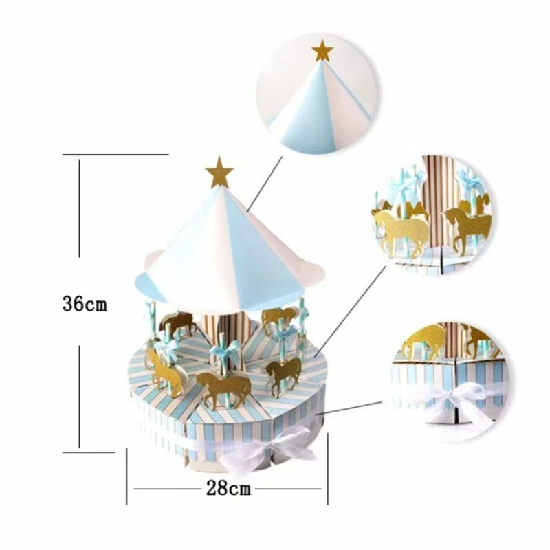 Candy Box Carousel Gift Box European Style Wedding Gift Cake Box Creative New Wedding Candy Box Fairy Tale Beautiful