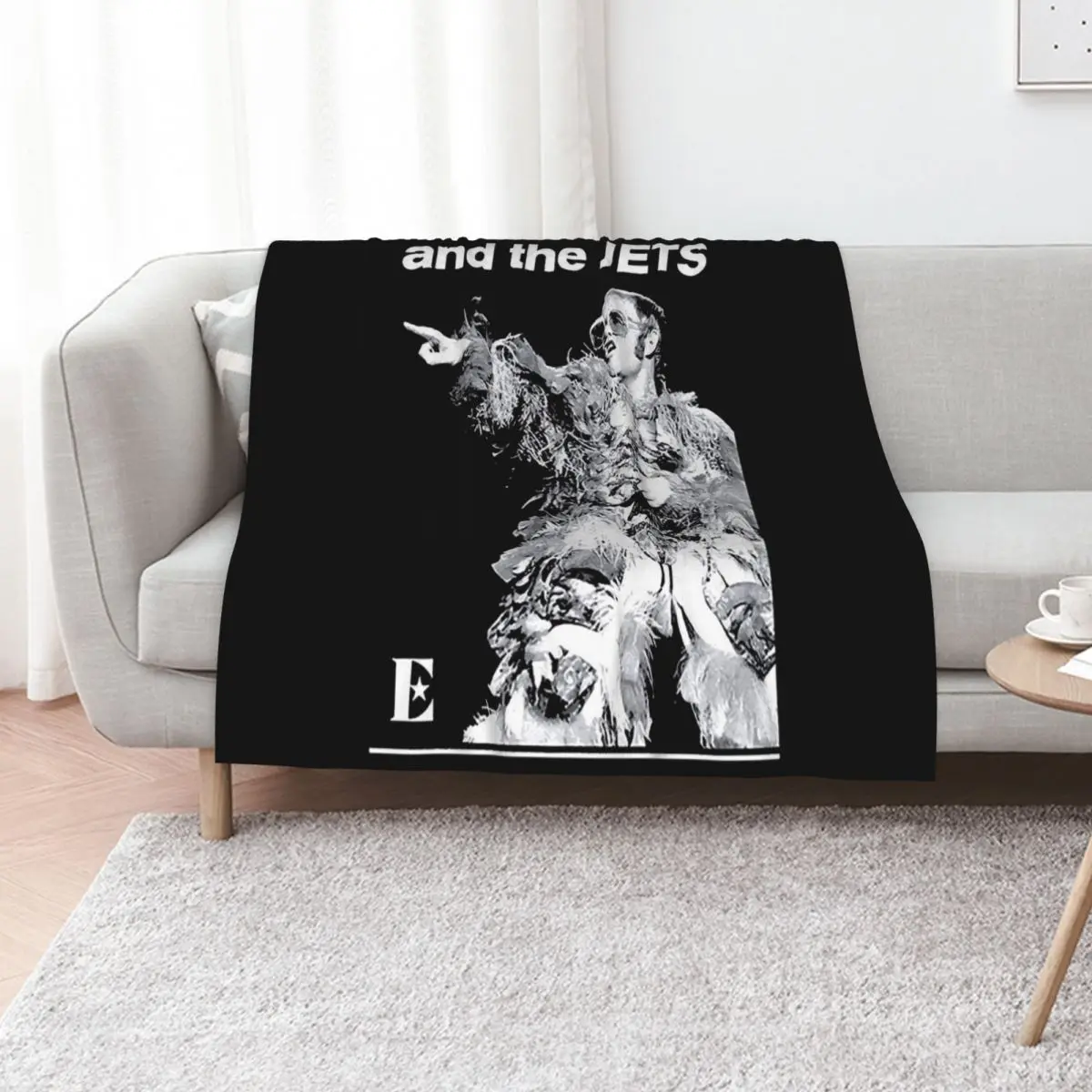 Bennie And The Jets Customisable Name Black T-Shirt Throw Blanket Luxury Thicken Decoratives Decorative Sofas Blankets
