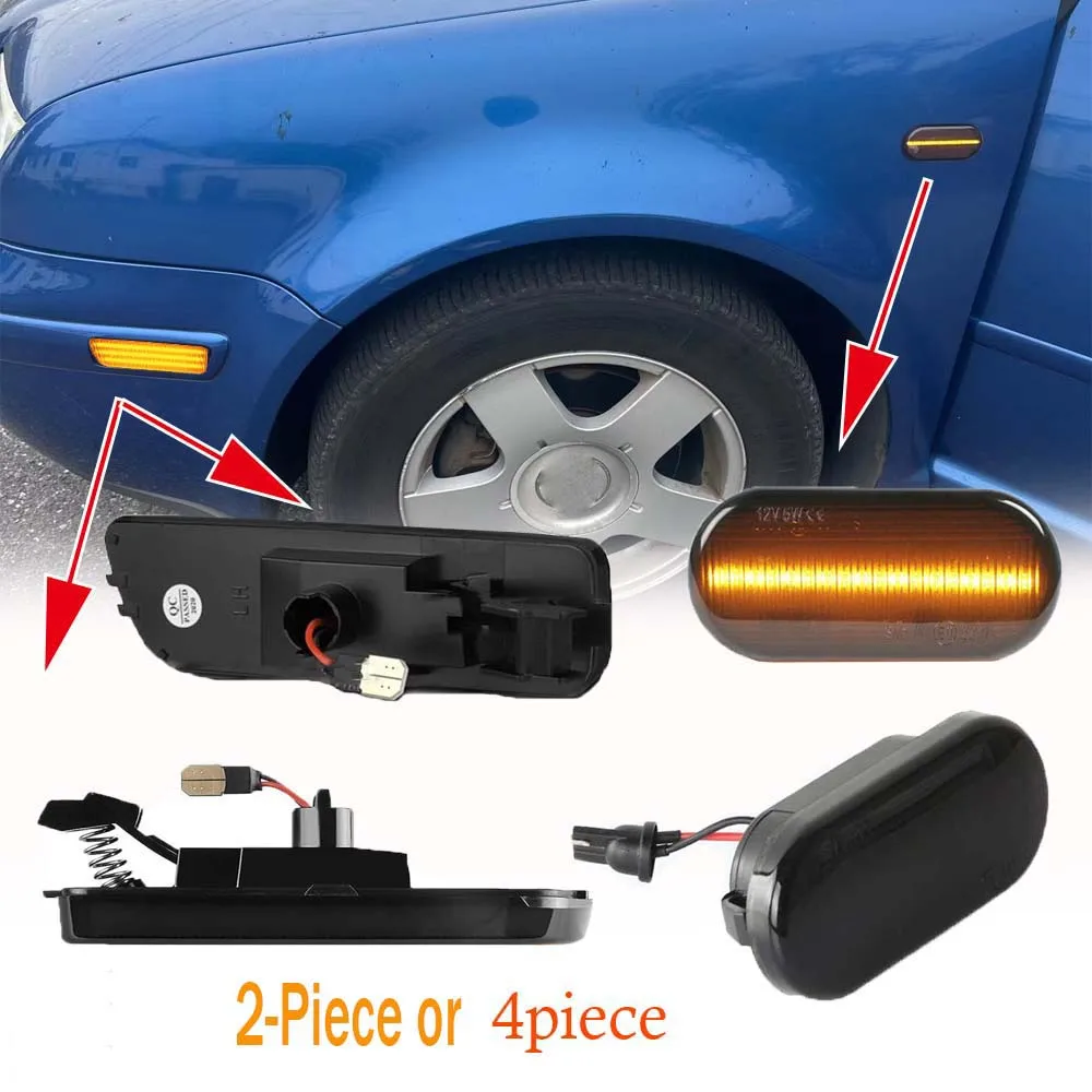 2/4pc Bumper LED Side Marker Lamp Turn Signal Light For VW Golf 4 Jetta MK4 1999-2005,Volkswagen Golf Mk4 Car light Accessories