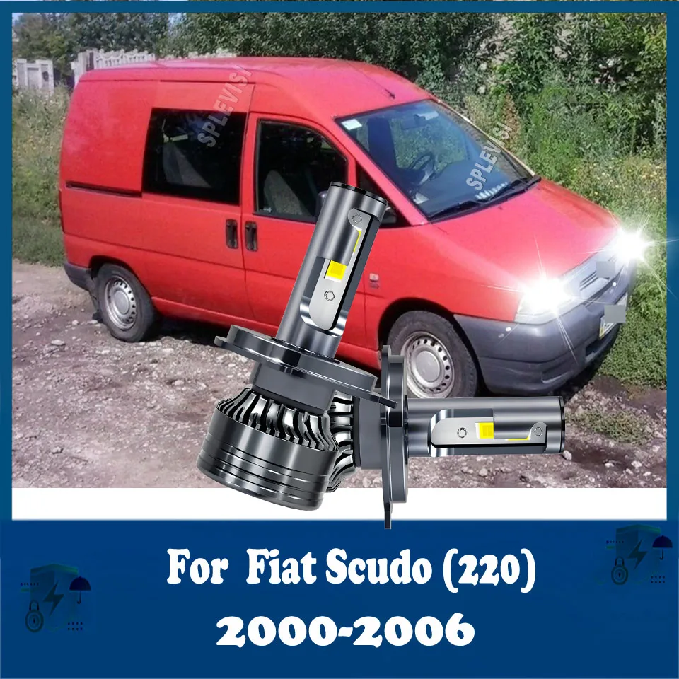 2PCS Car LED Headlight High-Low Beam 18000lm 180W High quality 6000k For Fiat Scudo (220) 2000 2001 2002 2003 2004 2005 2006