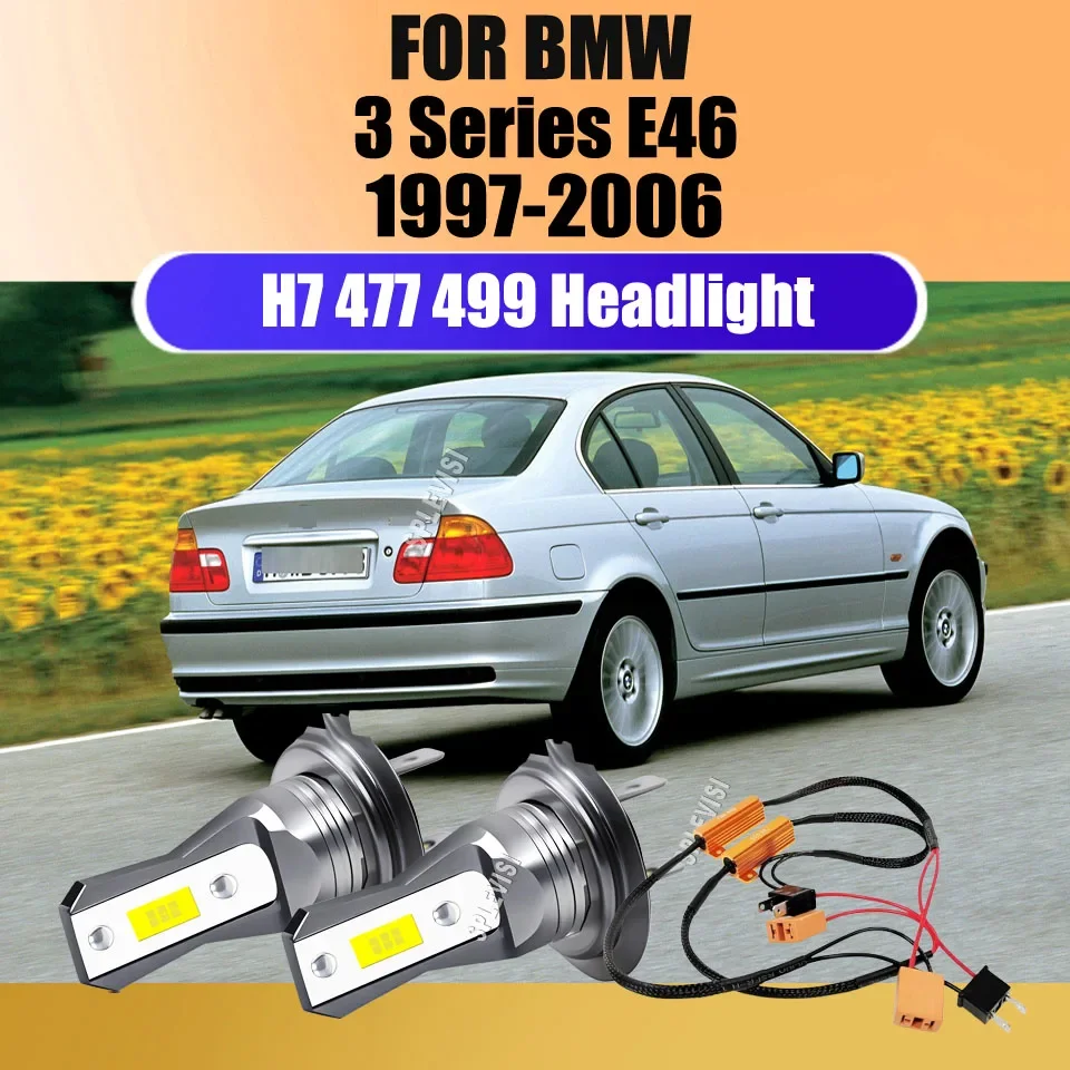 CANbus LED Car Headlights Perfect Beam Alignment For Bmw 3 Series E46 1997 1998 1999 2000 2001 2002 2003 2004 2005 2006