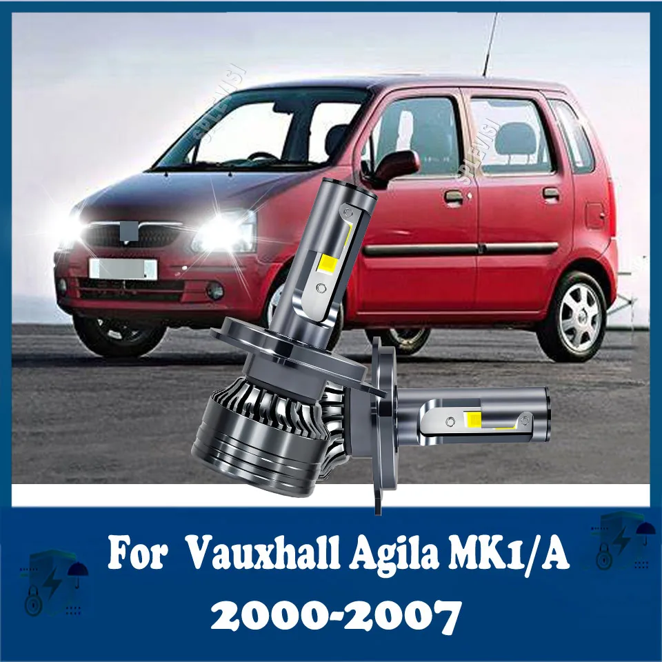 2Pcs Turbo HeadLamp 6000K CSP Chip Car Light  Acessories For Vauxhall Agila MK1/A 2000 2001 2002 2003 2004 2005 2006 2007