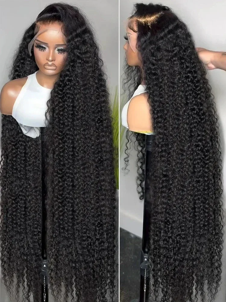 250 Density Deep Wave 40 Inch 13x6 Hd Lace Front Wig Human Hair Curly Wigs Water Wave Transparent Lace Front Wig For Black Women
