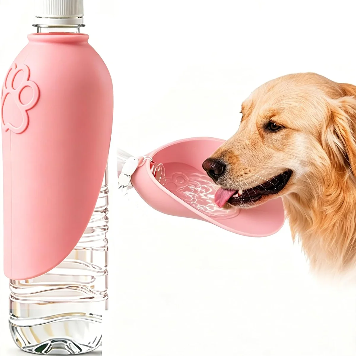 Foldable Silicone Dog Water Bottle Attachment Universal Standard Pet Water Dispenser Portable Drinking Feeder ForOutdoorWalking