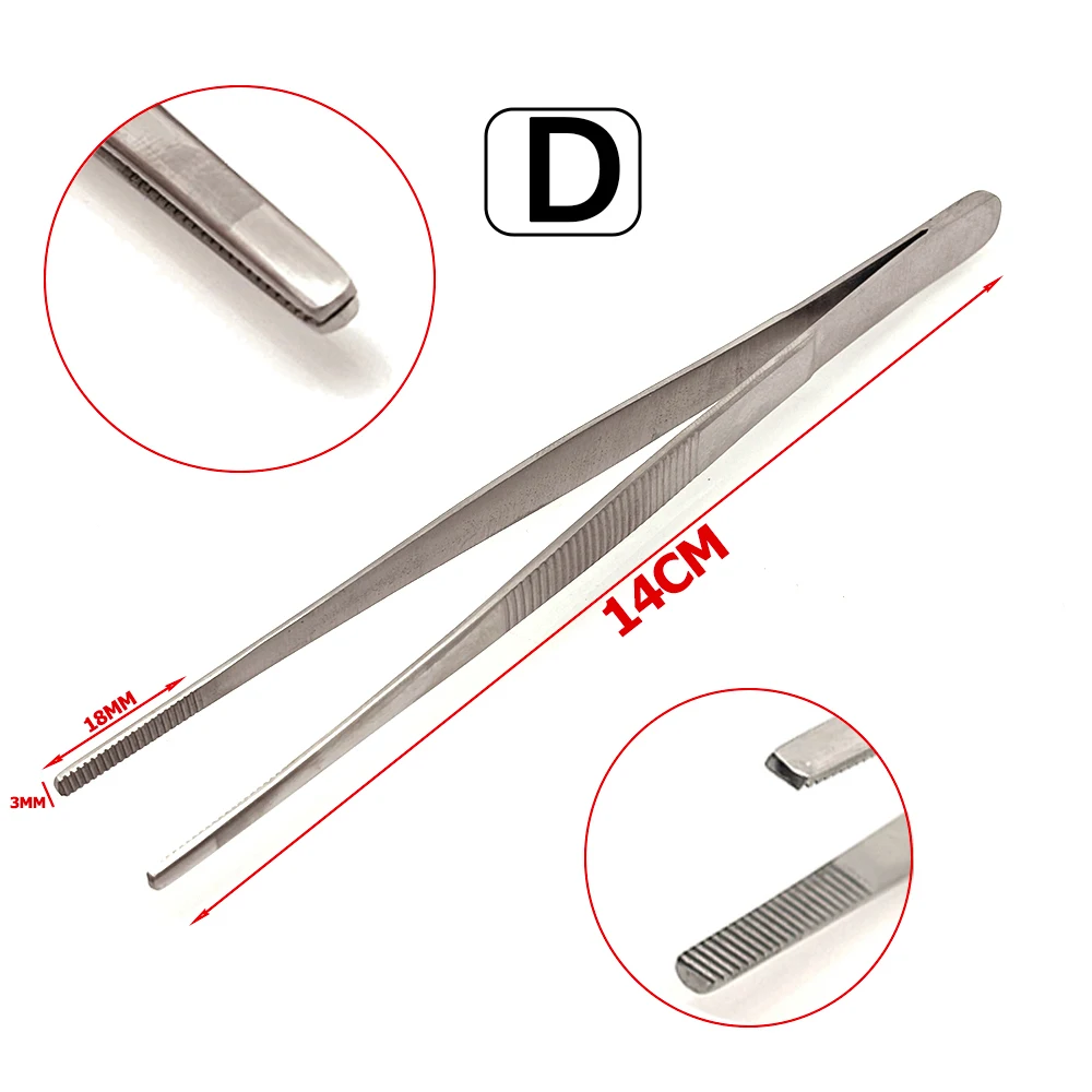 Professional Stainless Steel Dental Tweezers and Tissue Forceps Set for Home Use Extraction and Dressing 1x2 Kit