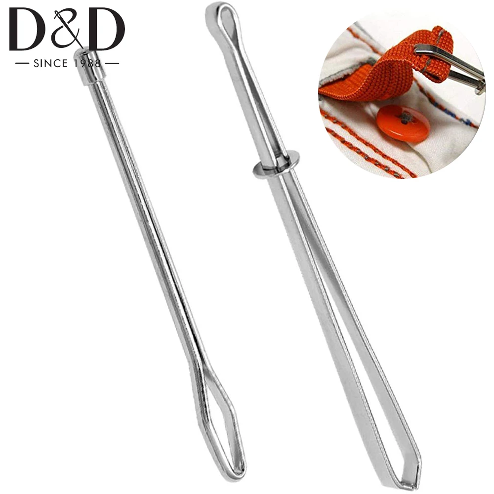 2Pcs/Set Easy Pull Bodkin Drawstring Threader Tweezer Metal Bodkin Ribbon Weaving Tools Knitting Sewing Craft DIY Weaving Tools