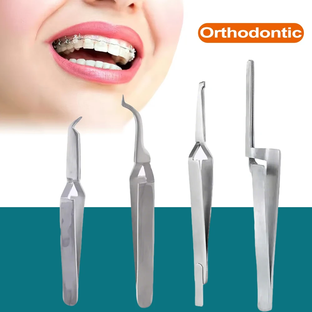 Dental Orthodontic Tweezers Set Occlusal Paper Buccal Tube Bonding Bracket Placer Tool for Braces Holder and Ortho Use
