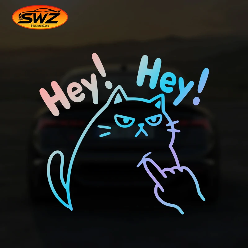 Funny Angry Cat Car Sticker 
