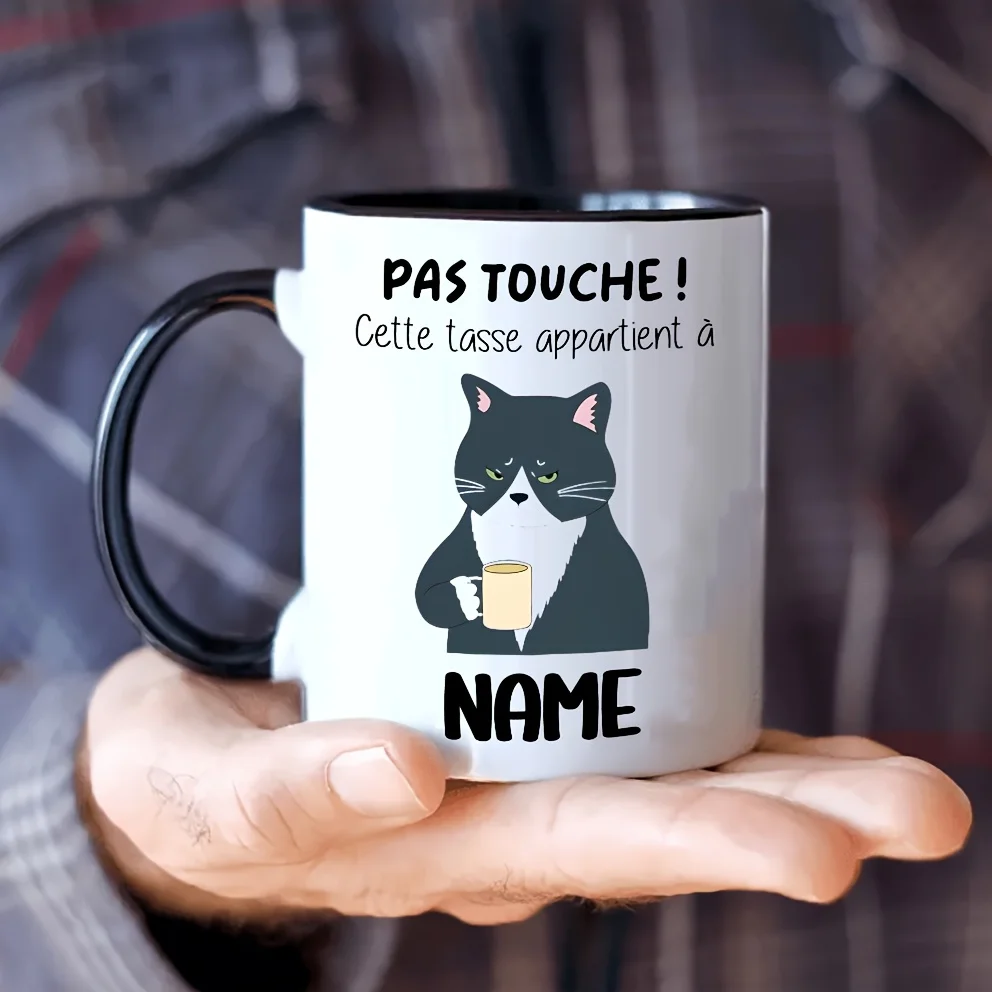 1 Custom French Style Gift Mug Don T Touch This Cup It S Mine Funny Humorous Mug Men S Novelty Cup Personalized Name Mug