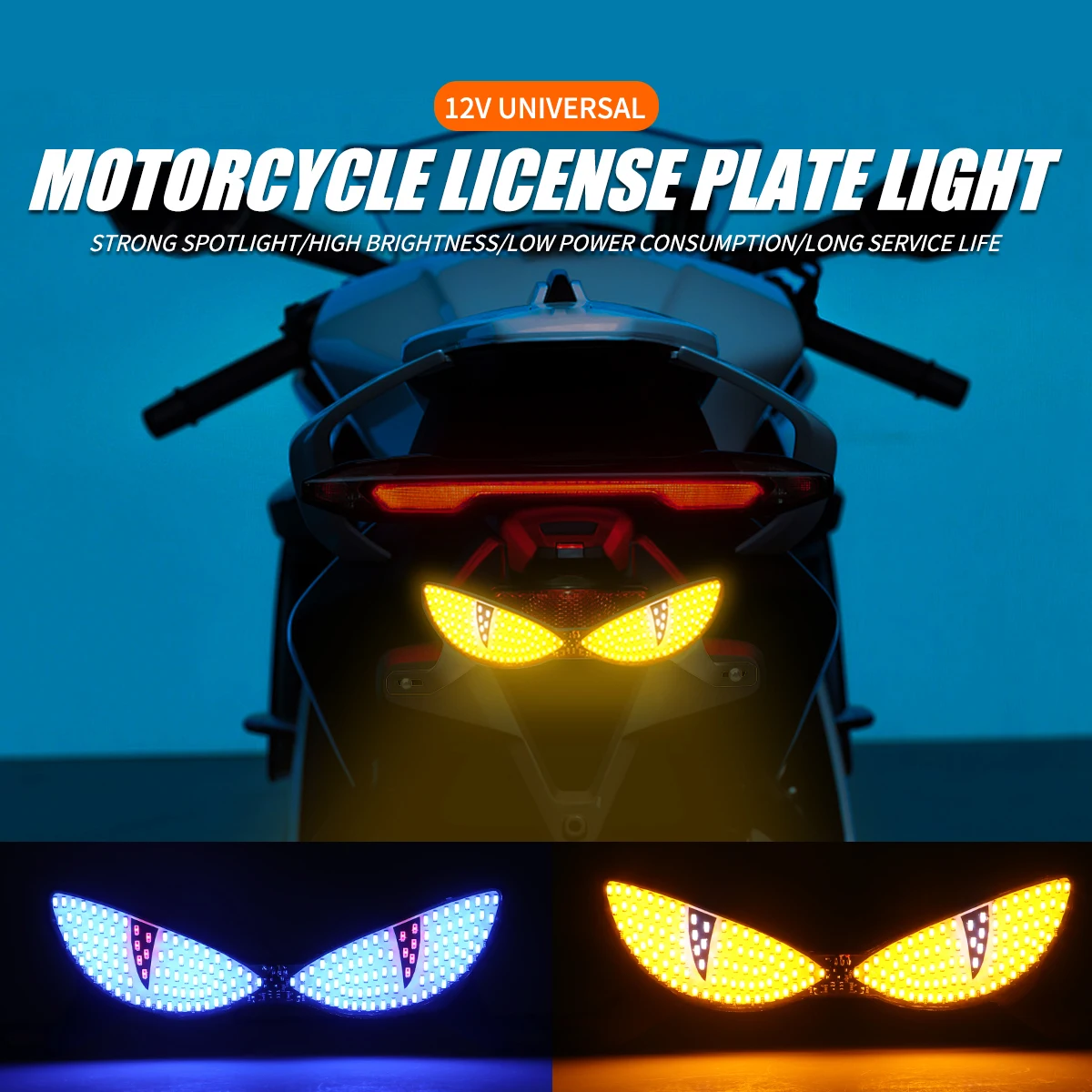 KEVANLY LED Cat's Eye License plate light Headlight For Car Motorcycl Universal Modified Decoration single light car Accessories