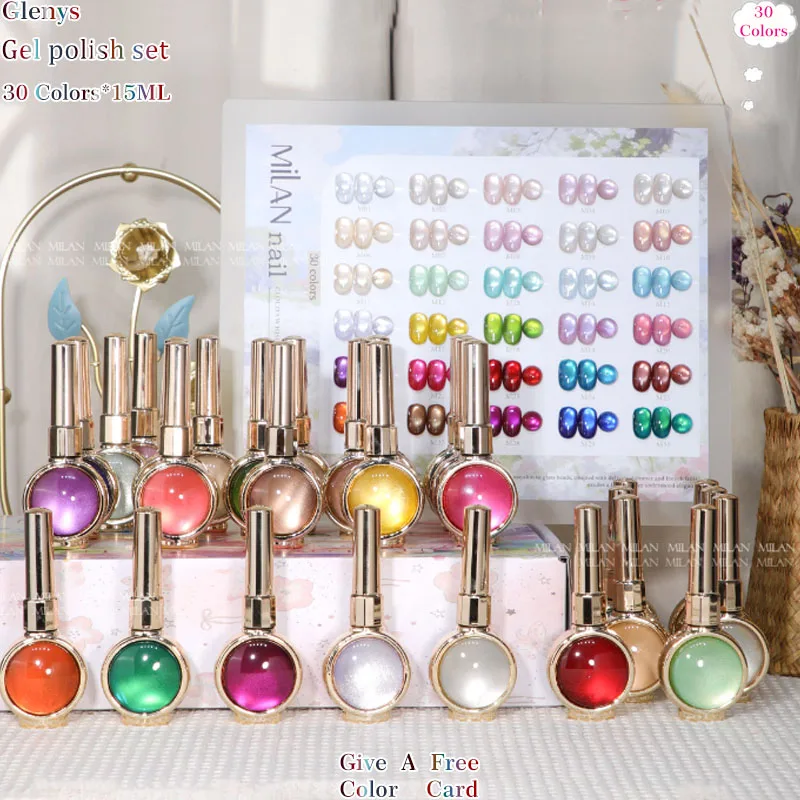 Glenys 30 Color Cat's Eye Nail Polish Gel Net Red Popular Fairy Spirit Floating Immersion Gel Factory Direct Sales Varnish Set