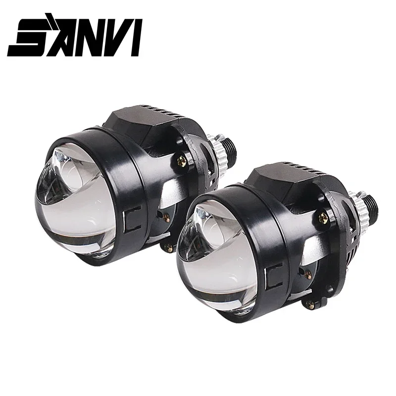 Sanvi Car 2.5'' Bi LED Lenses Hyperboloid Projector Headlights 12V 94W With Angel Eye Mask For H4 H7 9005 9006 Car Accessories