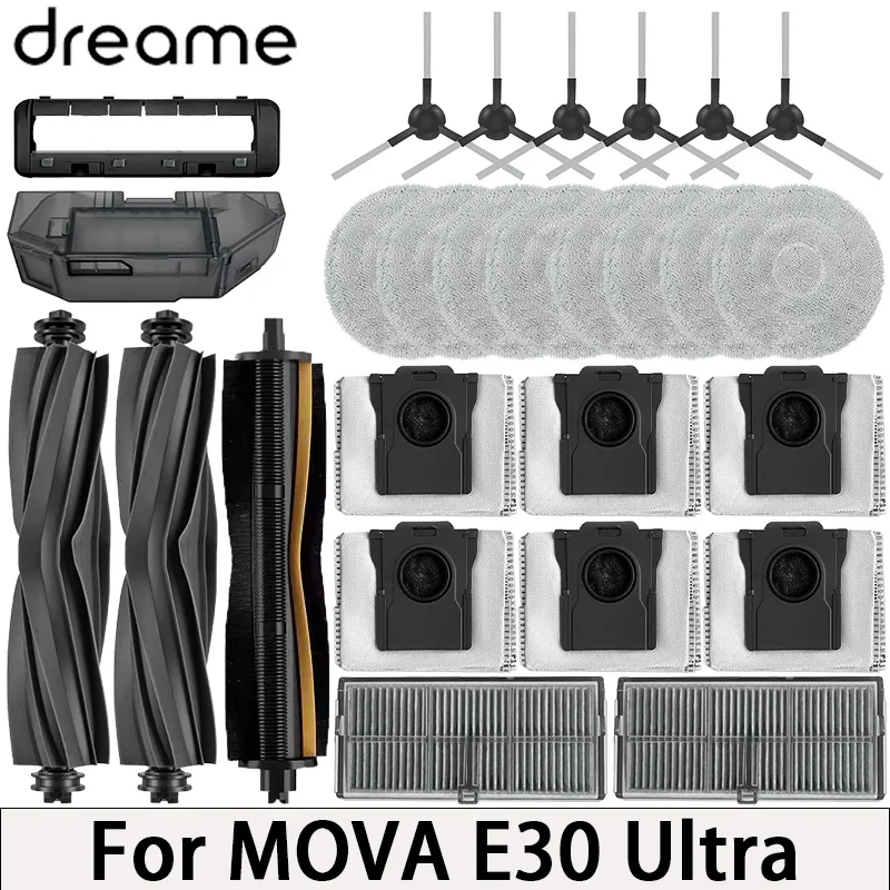 For MOVA E30 Ultra Vacuum Cleaner Replacement Accessories Main Side Brush HEPA Filter Mop Cloths Dust Bag Spare