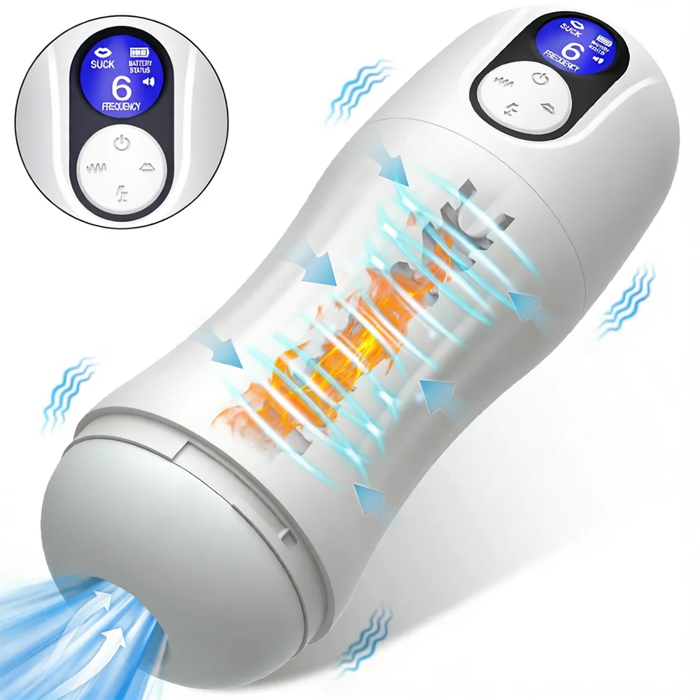 Automatic Sucking Male Masturbation Cup 5 Suction 9 Vibration Real Oral Vagina Blowjob Machine Mastubator Adult Sex Toys For Men