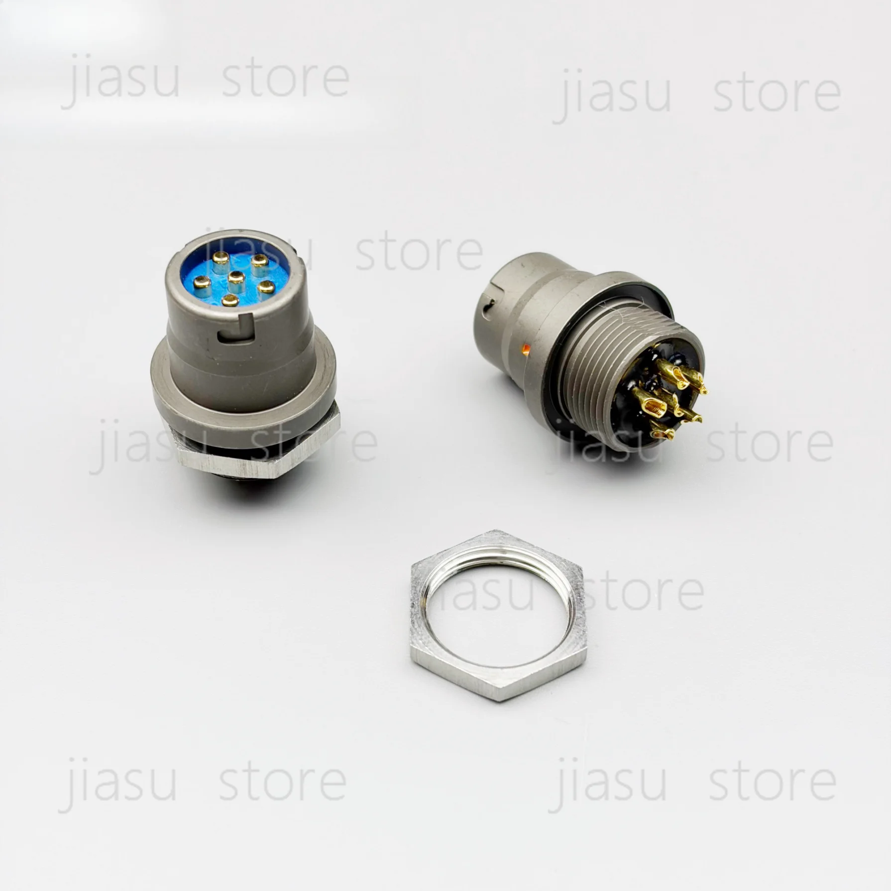 NATO 6 Pin Audio Socket U-283/U Connector, Compatible PRC148 PRC152 Radio Headset Microphone Jack Adapter