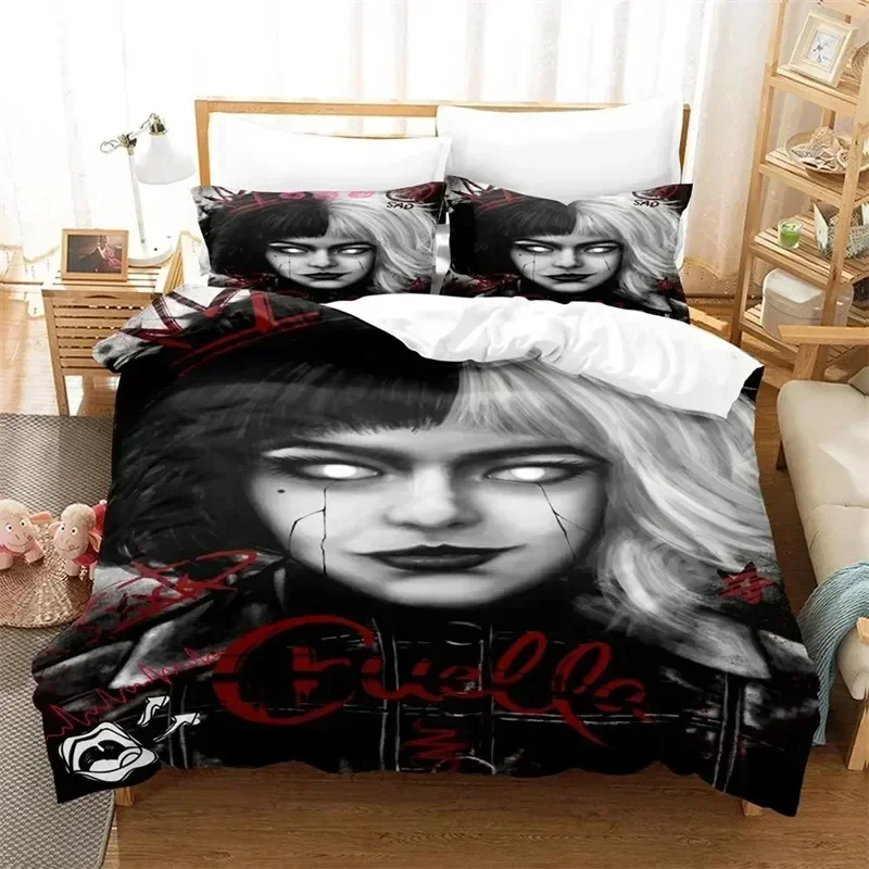 Cruella 3D NEW Duvet Cover Pillowcase Bedding Set Adult Boy Girl Bedroom Decoration Children Single Double Large